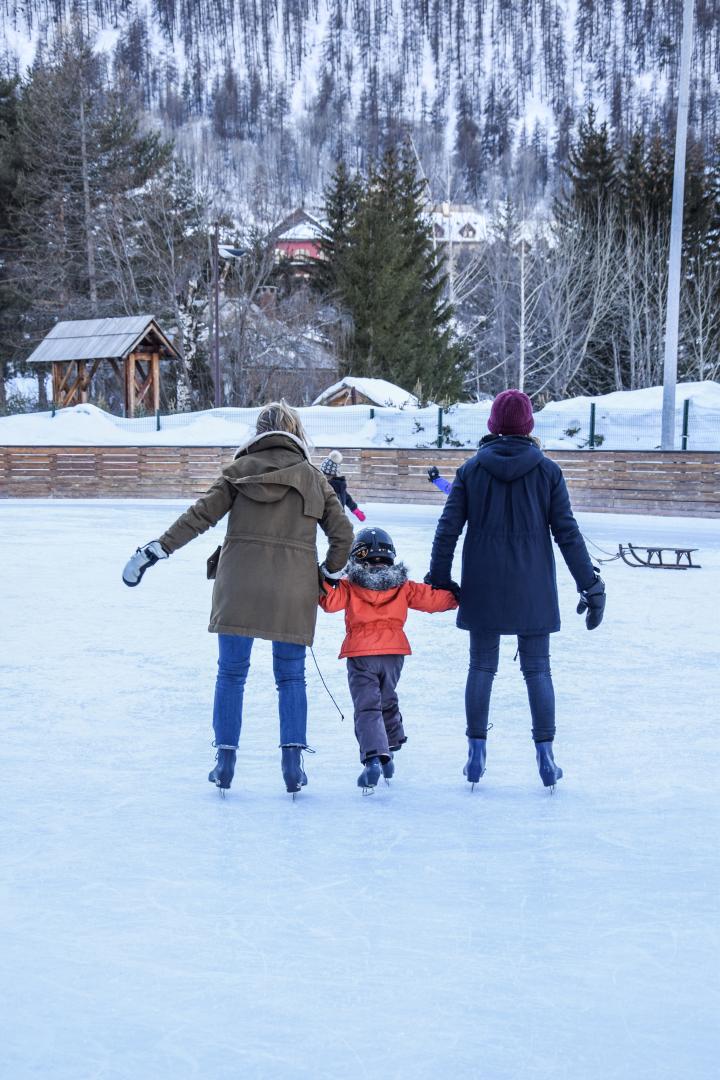 Outdoor ice skating